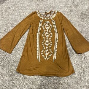 Jealous Tomato Women’s Embroidered Brown Casual Dress size Small
